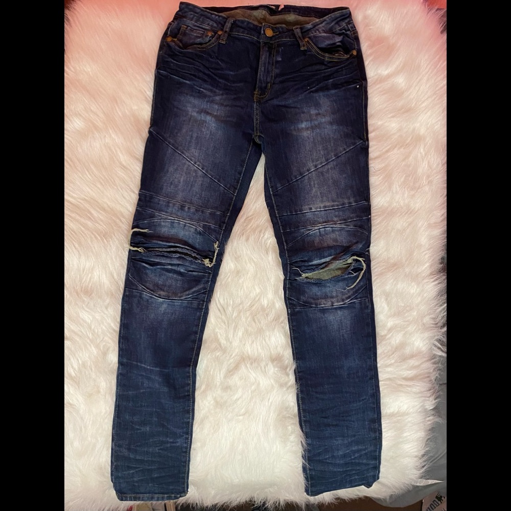 Ripped Dark wash “Soho Babe” boyfriend jeans